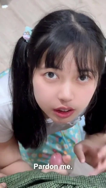Thrilling moment from "Cute Horny Asian Girl try to seduce with her Teacher"