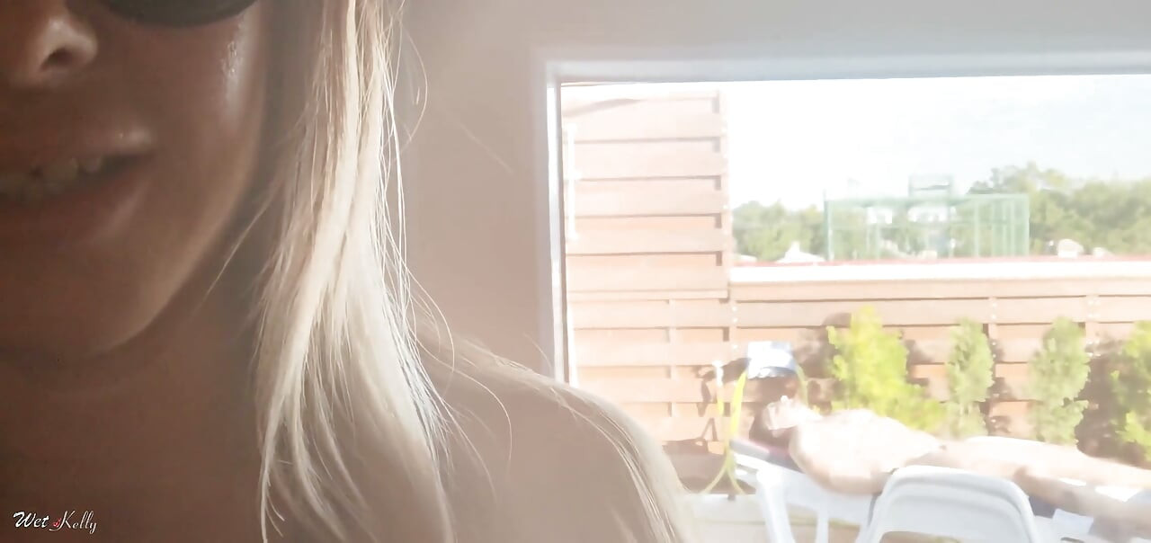 Prank- I Squirted on His Face While He Was Tanning on the Terrace