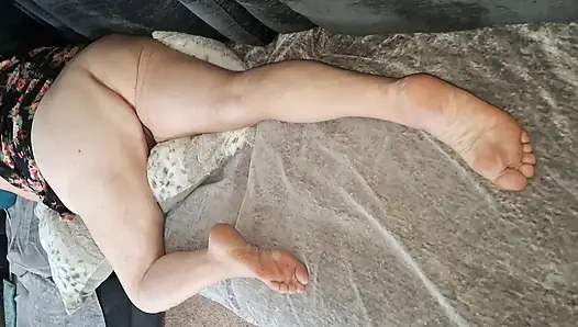 My Girlfriend teases me with her cute little feet, so I stuff my dick in her mouth