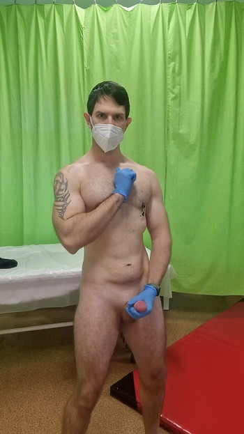Strip Plus Masturbation and Cum on Gloves