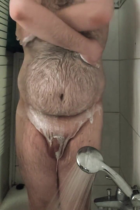 Fat Bear Taking a Shower