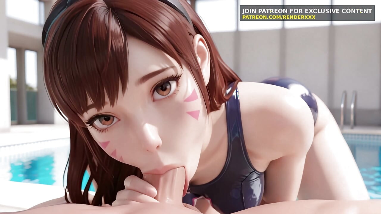 3D-animasjon: Overwatch Dva tar svømmetimer – ukensurert hentai