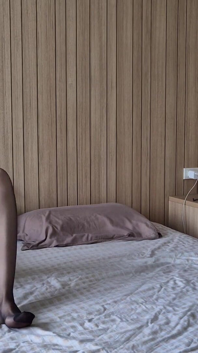 Emotional moment from "Caught on Masturbating Step Sister. My stepsister seduced me. Masturbation in pantyhose, tights fetish"