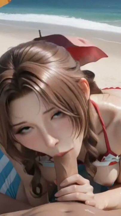 Aerith Gainsborough Strand Titjob Topless Tease och Nattscen | Klippa 1