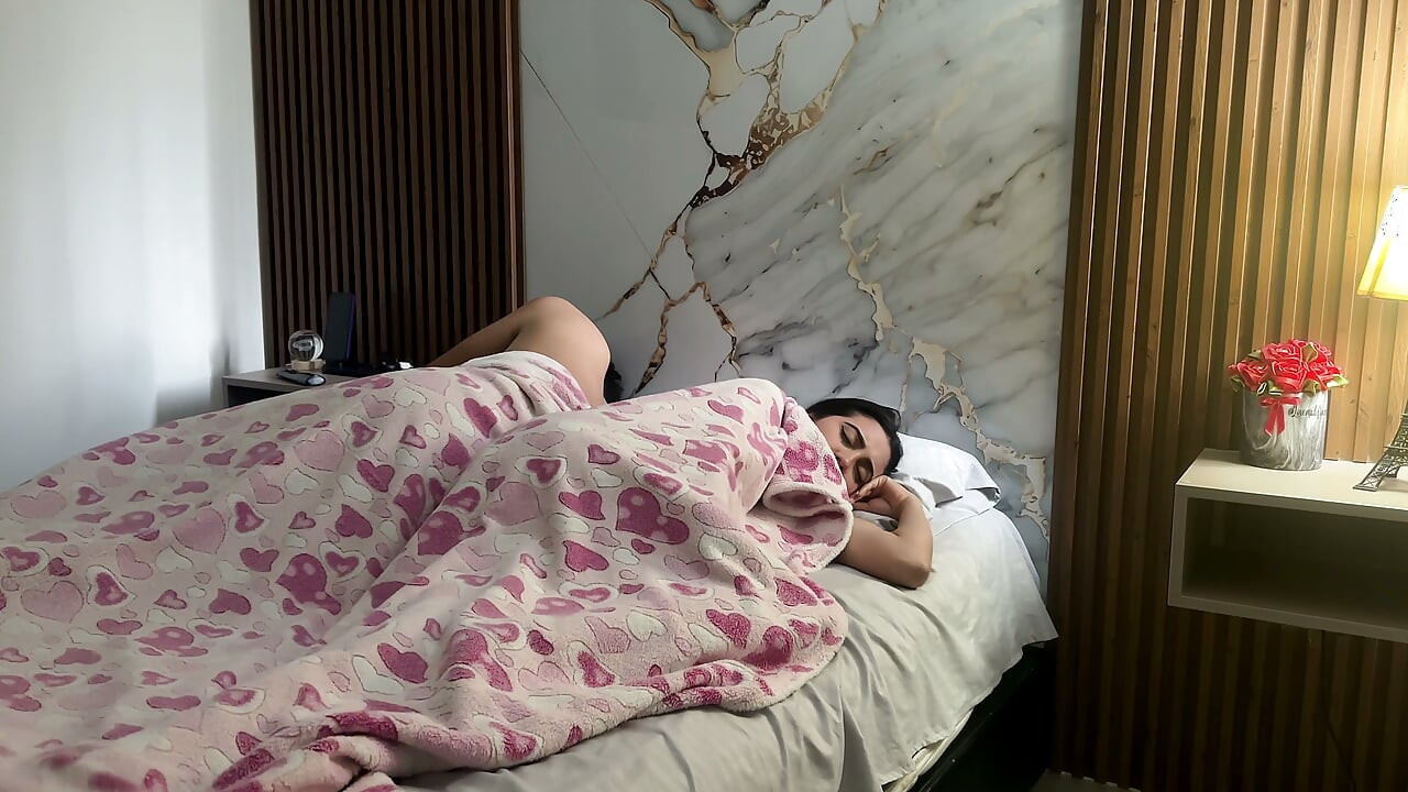 Do you mind if I stay? I have a hard fuck with my horny Latina stepsister after asking me to spend the night in my room