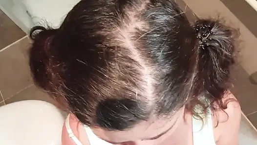 Stupid Stepdaughter Brushes Her Teeth with Cum, Stepdaddy Cheated Her