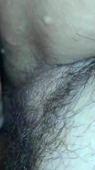 Cream pie on my girls hairy pussy