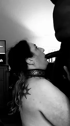 Collared & Leashed BBW MILF gets Extreme face fuck by BBC