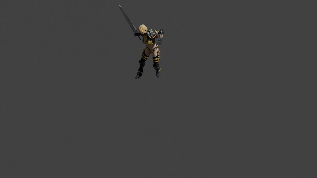 a girl dancing with sword