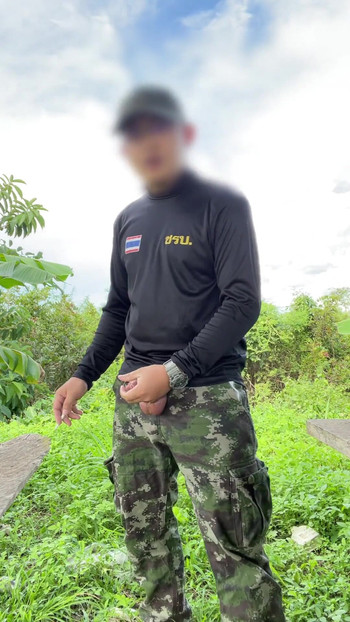 Emotional moment from "A soldier in the army jerk and cum"