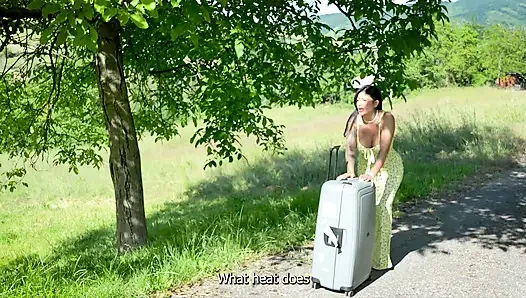 beautiful Latina tourist gets fucked by an Italian guy while asking for directions