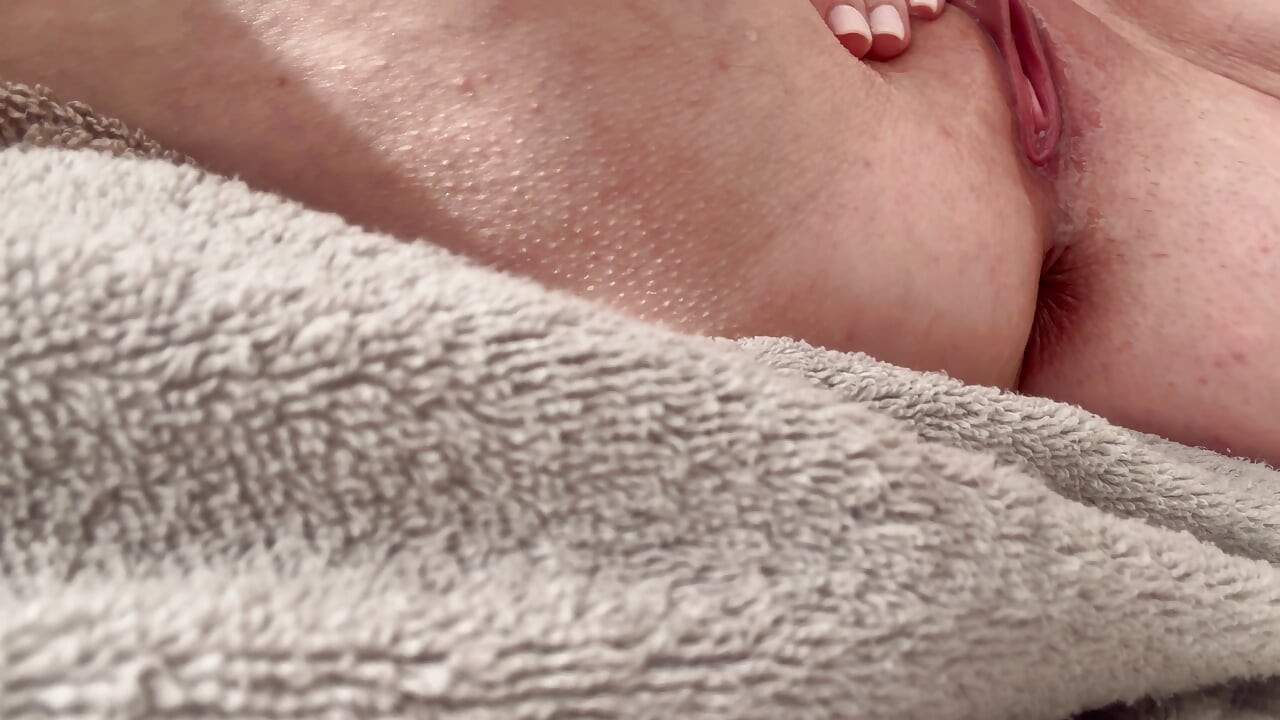 Blonde MILF Lavender Panties Soaked Multiple Squirts Powerful Vibrator