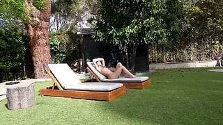 Slutty British Stepsis Sunbathes Naked - Lily Phillips - Lev Lieben
