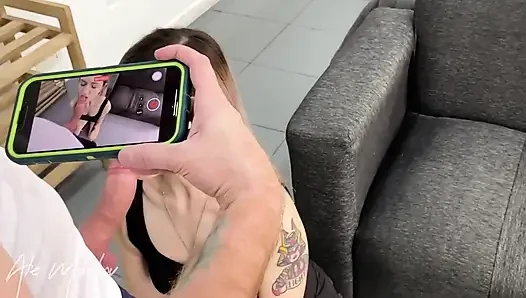 Hinter Den Kulissen Einer Blonden Dünnen Schlampe