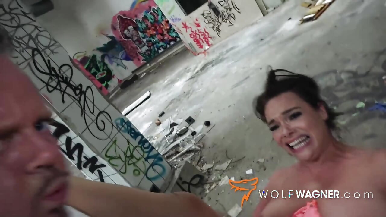 Risky Hot Sex in Abandoned Place with Naughty Brunette Milf