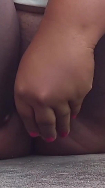 Must-see moment from "Believer shows her pussy in front of the house, while strangers pass on the street"