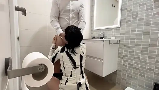 I tell the restaurant waiter that I'll wait for him in the bathroom to fuck him and give him a blowjob until he finishes cumming