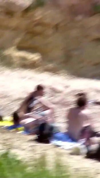 Emotional moment from "Jogging Mature Woman Charlotte seduce to Beach Sex by Stranger"