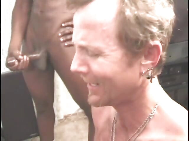 Black slut has enough meat to go round in this heavy gang bang