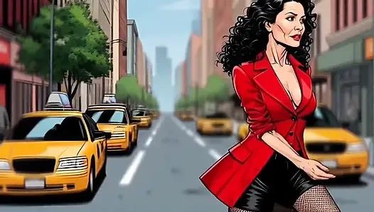 Azgın Kaslı Orta Yaşlı Seksi Kadın Dominatrix Arabada Sikişiyor