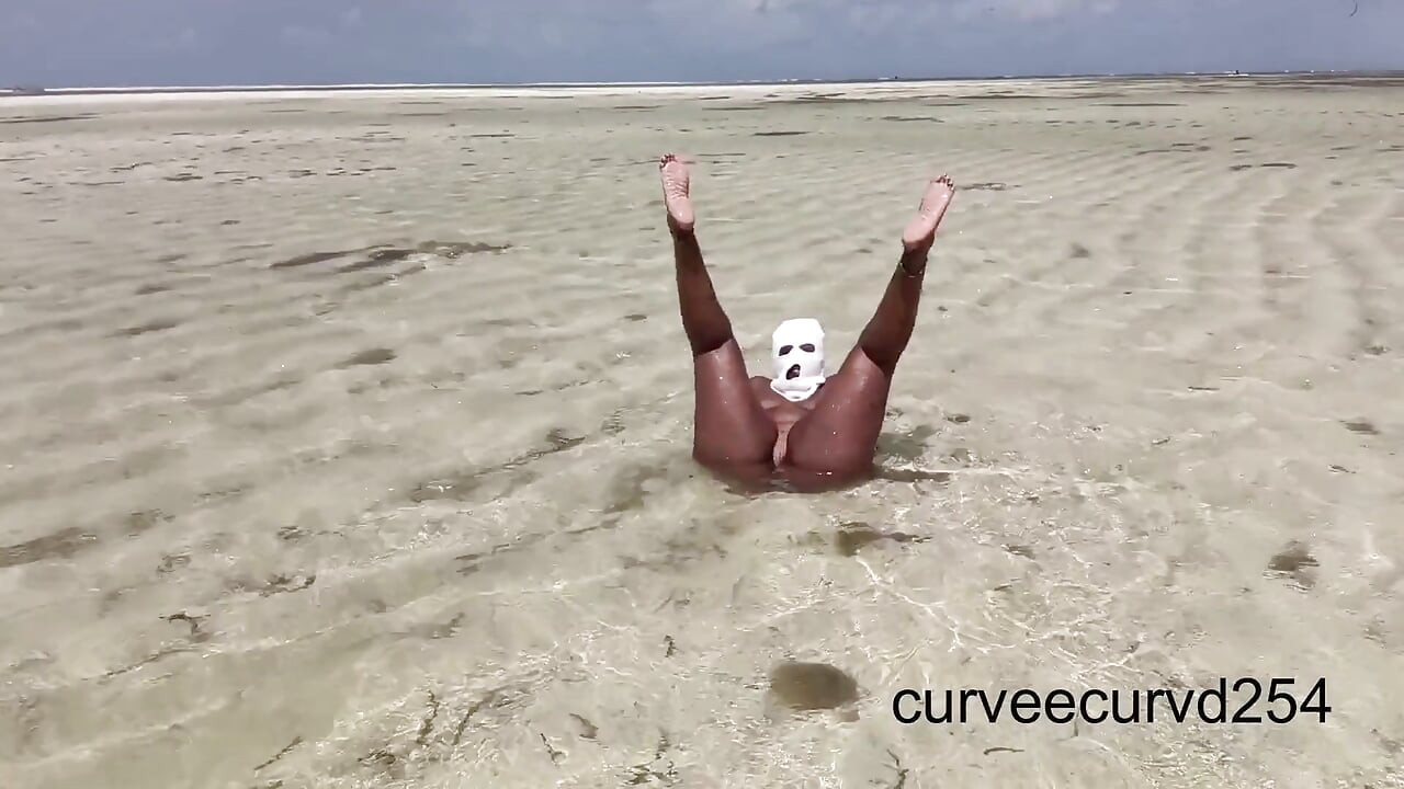 Flashing Twerking at a Beach in Africa