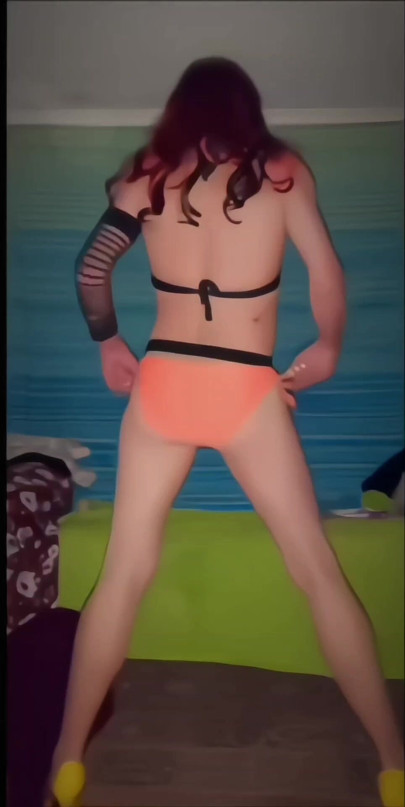 My gorgeous orange bikini bottom ass teaser
