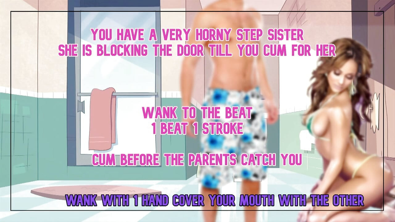 AUDIO ONLY - Your horny Step Sister wont let you leave the restroom till you cum for her