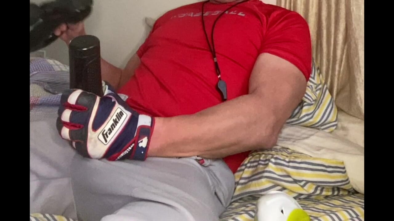 JockDad87 Shoots a load of Baseball Jock Cum