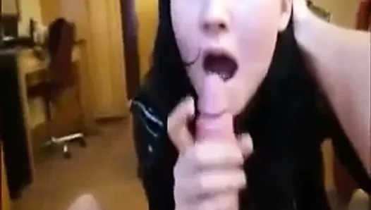 Blowing a very long dick
