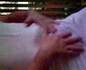 Masturbating in silky nylon full slip
