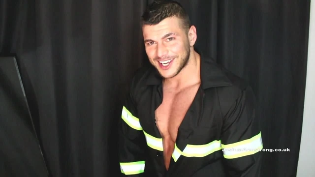 Uniform FireMan Tests The Smoke Alarm