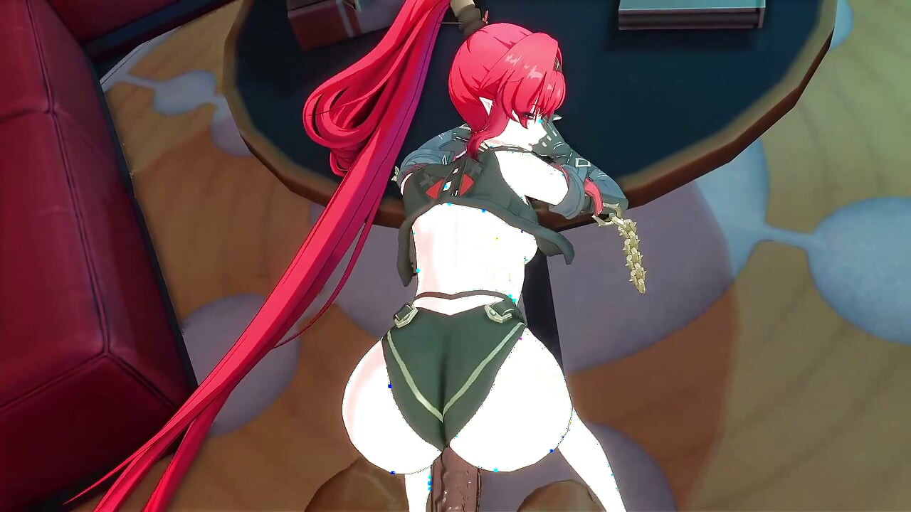 Fale Wuthering - Yinlin zostaje nadziewany przez dwa bbcs w Hardcore Trójkąt - Animacje Hentai 3D