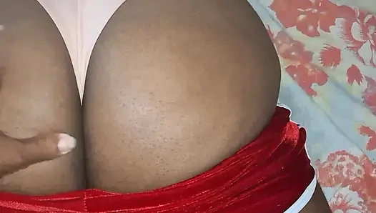 Playing with the big ass of the believing slut and giving her a handjob