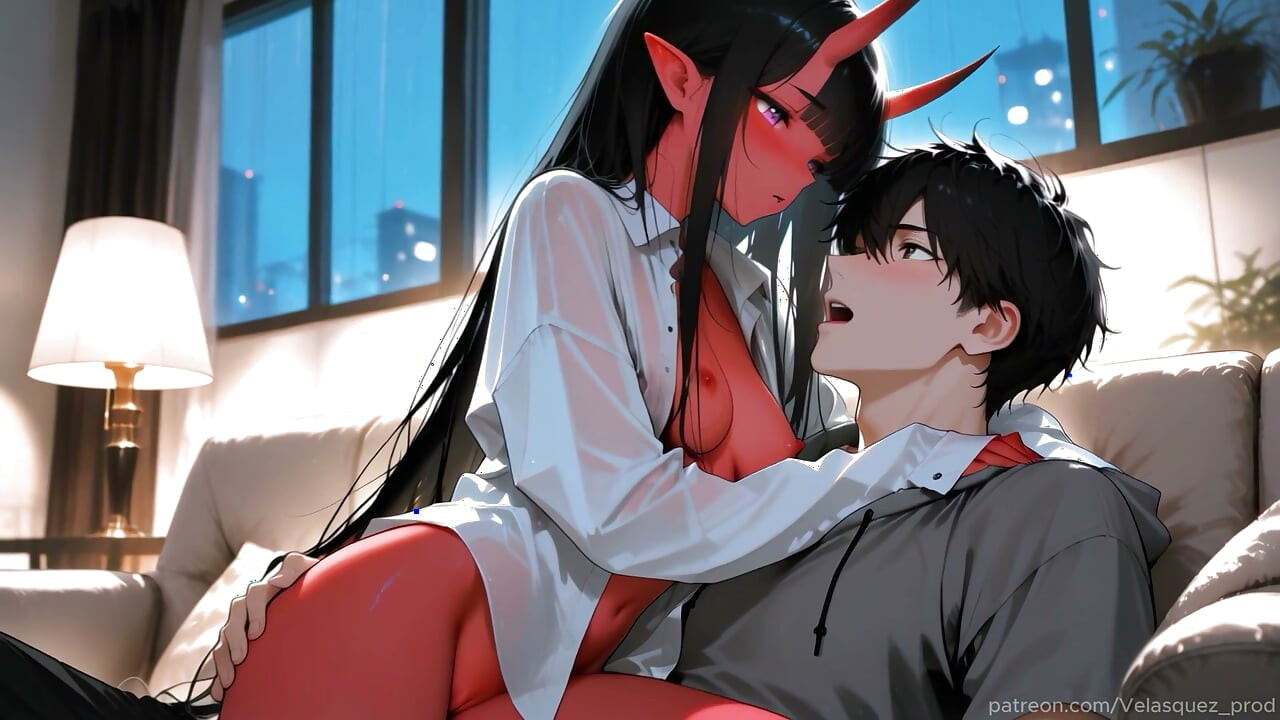 Red Skin Oni Girl Gets Completely Ruined. Hentai Animation (AI)
