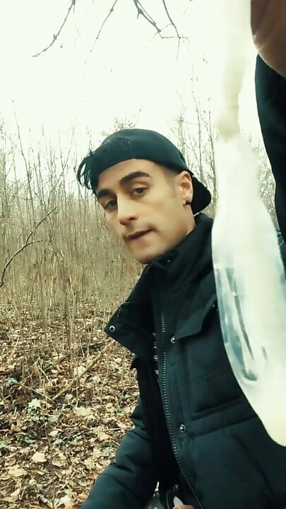 Middle Eastern Guy Swallows Cum From Found Friends Condom and Then Big Cums on Eated Condom