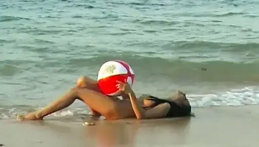 Beautiful girls beach volleyball