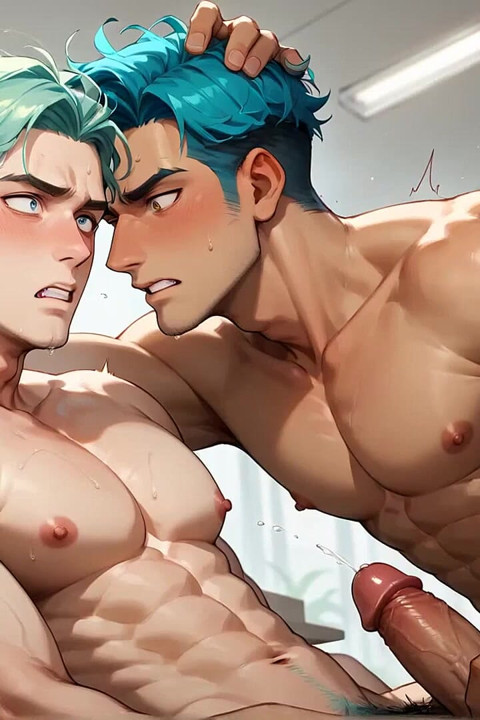 The Teal-haired Muscle Lover Fills the Office Orgy Quota with His Freshest Honey - Wow, First-time XXX!