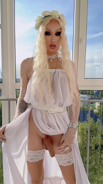 Key moment from "Crossdress Jerk off big dick shemale cock tgirl cum fetish"