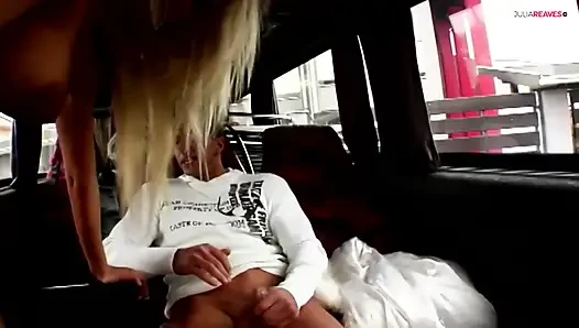 First in the car, then fucked the blonde girlfriend at home