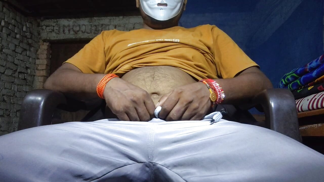 Rustic boy masturbating
