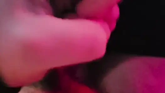 Tranny jerks off her cock