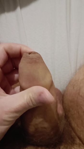 Just my uncut cock, pulling back my foreskin