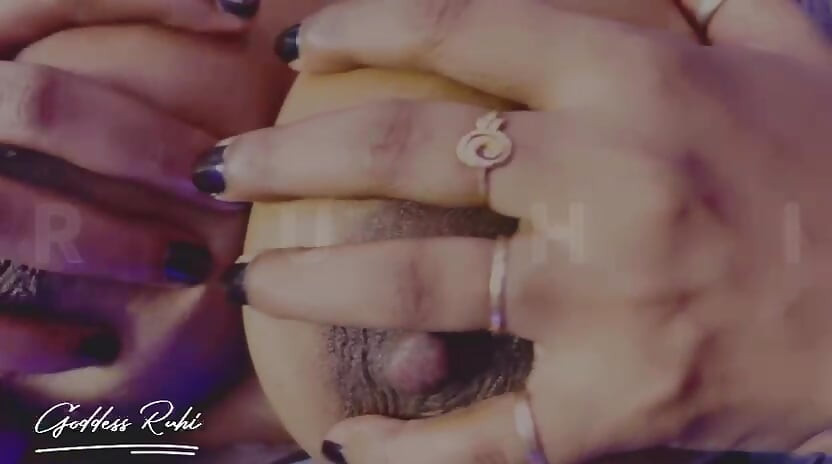 Big desi boobs tease with milk