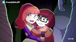 Velma et Daphne se font baiser par des monstres anime