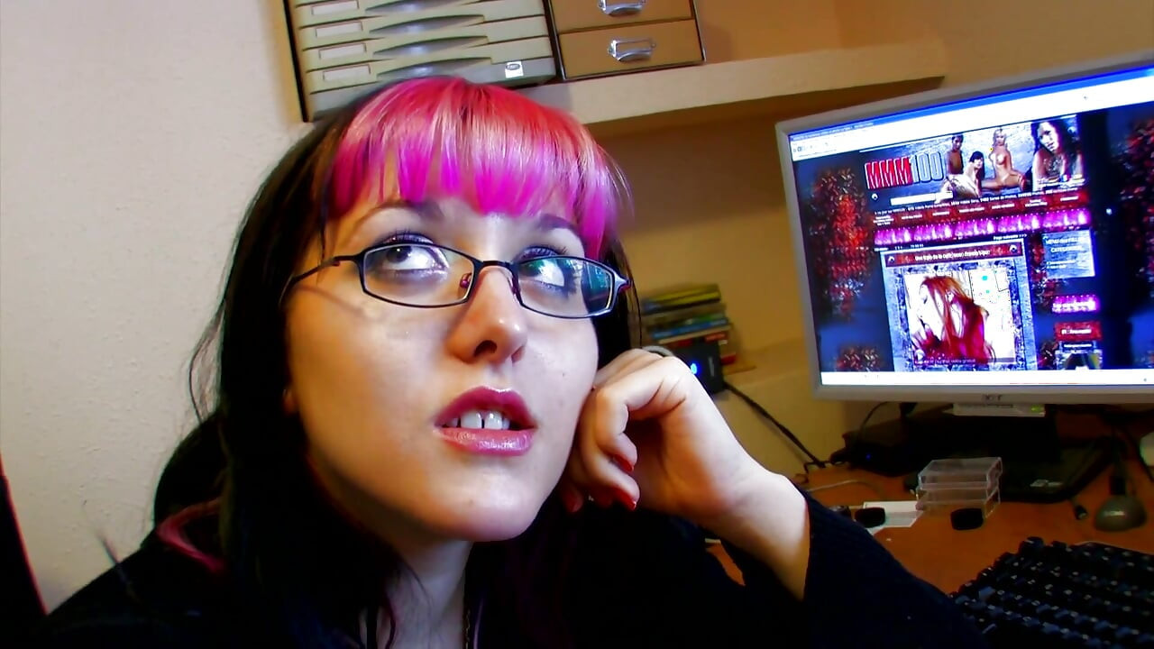 Sexy girl in red stockings and coloured hair gets ass fucked