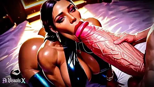 Чернокожие милфы с большой задницей - минет и трах - порно (ASMR звуки) (4K, сгенерированное AI)