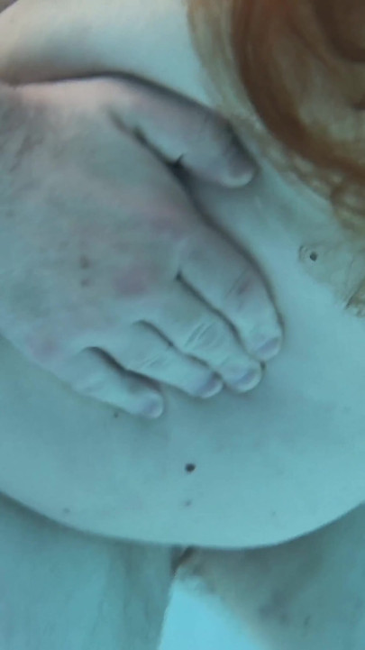 Underwater Outdoor Pool Sex with Long Hair Redhead Rapunzel MILF | Clip 1