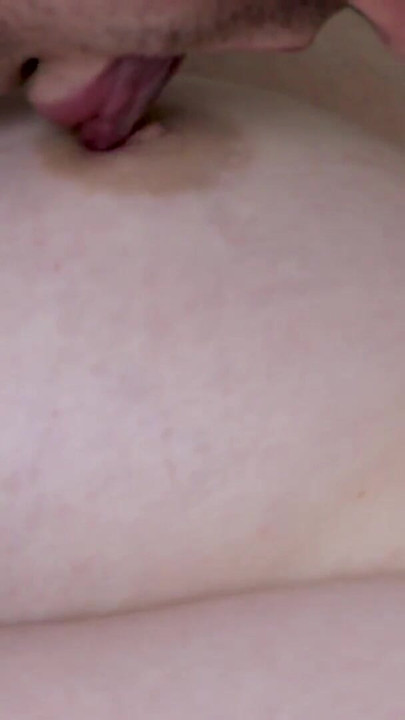 Juicy licking of big beautiful tits close-up, she cummed from this high! | Clip 3