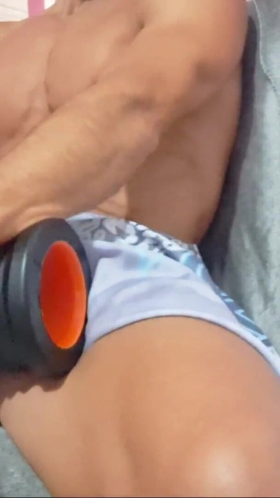 Humping My Thick Cock on Massage Roller - Deep Strokes & Big Cum | Clip 1