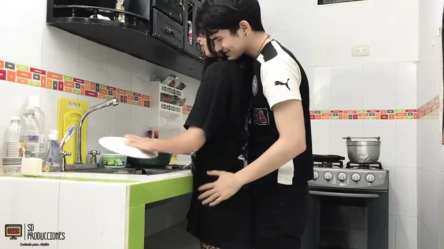 I Find My Horny Step Sister in the Kitchen - Part 1 - Porn in Spanish